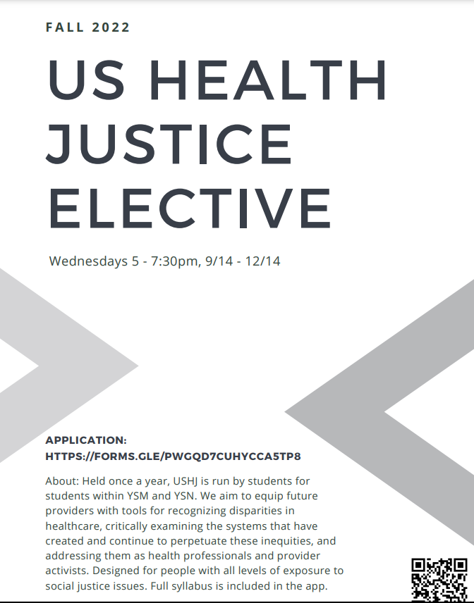 Text, "US Health Justice Elective"